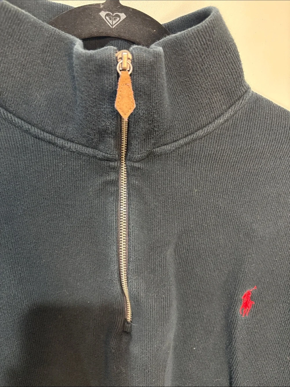 Polo by Ralph Lauren black cottonquarter zip pullover sweater - Men's XLT